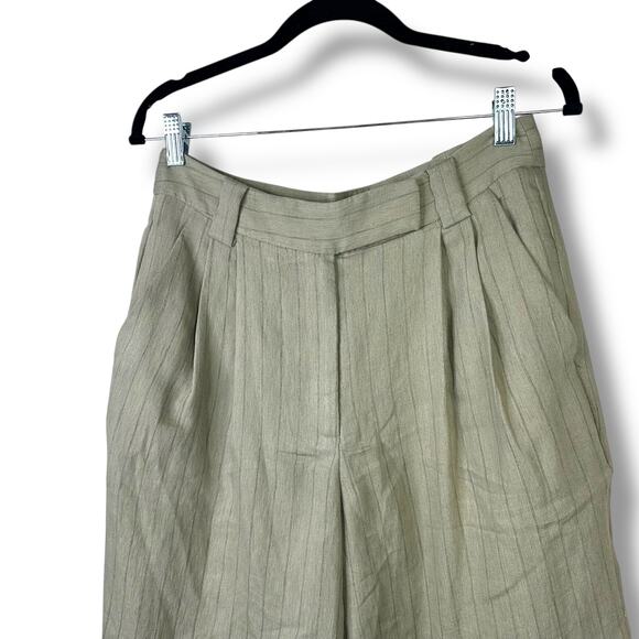 Current Air Anthropologie Pinstripe High Waist Pleated Bermuda Culottes Shorts - Picture 4 of 8